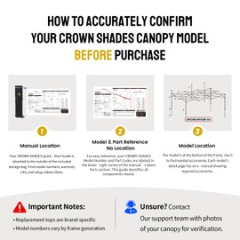 CROWN SHADES 10x15 Canopy Replacement Top - Only Compatible with Crown Shades M150B Series, Canopy Top Cover, White (Top Only)