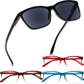 Henotin 4 Pack Ladies Reading Glasses Blue Light Blocking Spring Hinge Readers Anti Eyestrain Computer Eyeglasses (Mix Color, 4.0)