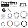 WFS HY713 1-1/8"-1-1/2" Semi-Integrated Threadless Headset 5.4mm Top Cone, Silver,