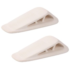 Fursafe&Q Rubber Door Stoppers for Bottom of Door, Door Stop Wedge with Holder, Heavy Duty Doorstops 2 Pack, Wall Protector for Home & Office & School & Commercial Doorstop Keep Open Stack White