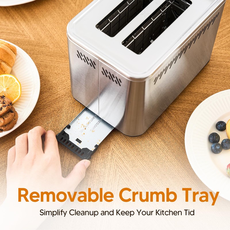 ® Touch Screen Toaster 2 Slice,Smart Toaster with Digital Timer,