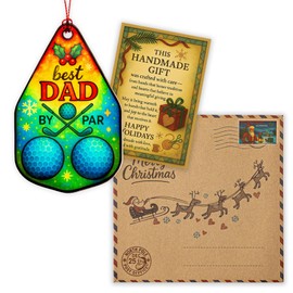Best Dad by Par Golf Ornament for Dad – Christmas Ornaments 2025, Funny Golf Christmas Tree Decoration for Men, Acrylic Suncatcher Gift from Son or Daughter, Holiday Keepsake for Golf Lovers