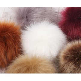YYCRAFT 6 Pcs Jumbo Faux Fur Fluffy Pompoms Ball Pom Pom for Hat Shoes Scarves Bag Charms 5 Inch,6 Colors