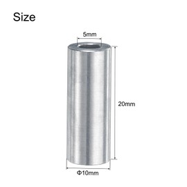 uxcell 20pcs Aluminum Spacer 5mm Bore x 10mm OD x 25mm Length Screw Standoff Bushing Plain Finish Round Metal Spacer for M5 Screws Bolts and Rods