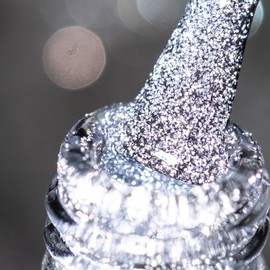 BURANO Reflective Gel Nail Polish, 7.3ml Reflective Diamond Nail Glitter Gel Polish, Sparkly Fall Winter Color Gel Polish Holographic Glitters Shiny Gel Polish UV Lamp Required (Silver SZ11)