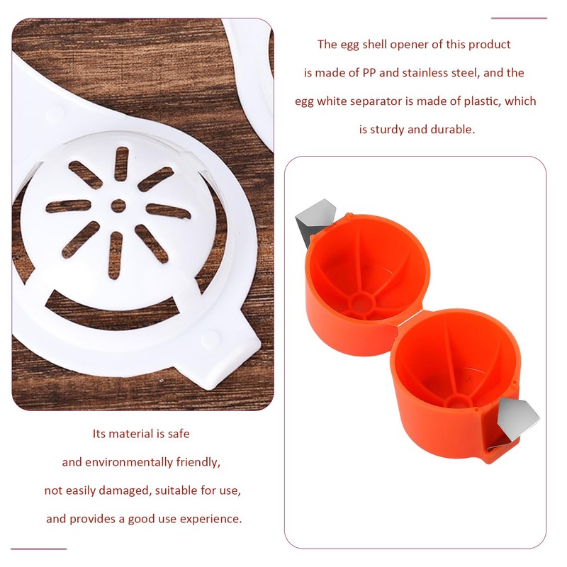 3-Piece Egg Opener and 3-Piece Protein Separator, Household Kitchen Tools,