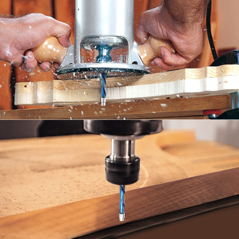 Downcut Spiral Flush Trim Router Bit, 1/4 Inch Shank Solid