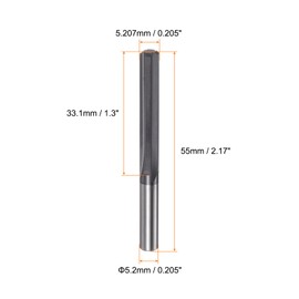 HARFINGTON Carbide Chucking Reamer 0.205"(5.207mm) Dia Straight Flute Straight Shank Machine Reamer Tool for Metal and Lathes CNC Machining Centers, Black