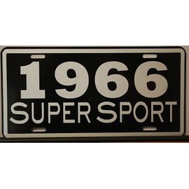 1966 66 Super Sport Metal License Plate 6x12 Tag Fits Chevy SS Impala Nova El Camino Chevelle Camaro Gasser Hot Rod Muscle Car Custom Classic Garage Bar Man Cave Office Novelty Wall Art Gift