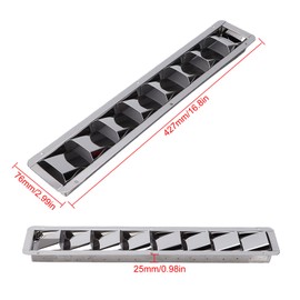 42.7cm/16.8 Inch Stainless Steel Marine Louvered Vent Grille - 8 Slots Oblong Grid Cover for Boat Cabin Ventilation, Yacht, Ship Air Flow Control