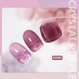 GAOY- Esmalte de uñas en gel morado gelatinoso, 16 ml, translúcido, natural, transparente, para remojar, curado con luz ultravioleta