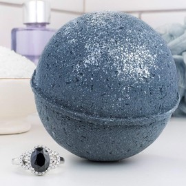 Bauble Bomb's Midnight Sapphire Jewelry Surprise Deluxe X Large 9 oz Bath Bomb Fizzies Made in USA, Cruelty Free! Ring Size 06