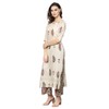Straight Printed Rayon Kurta Suit Set (Beige, M)