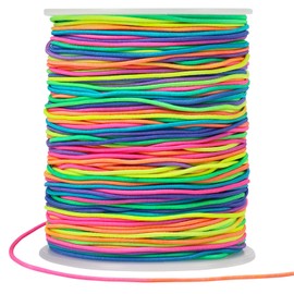 Vivifying 200M Bracelet String, 1mm Elastic for Bracelet Making, Elastic Cord for Jewelry, Necklace Making and DIY (Rainbow)