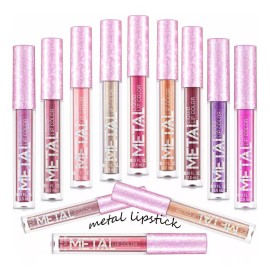 Coosa Beauty Juego De 12 Pintalabios Líquido Brillante Con Purpurina, 12