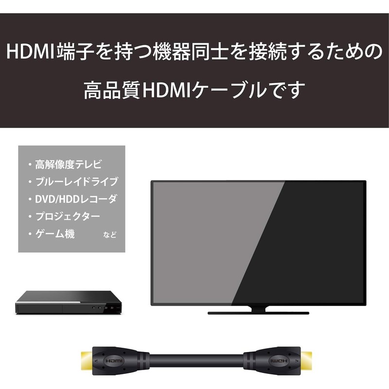 XERXES Elecom HDMI Cable 1m-10m High Speed Black HS306 Replacement