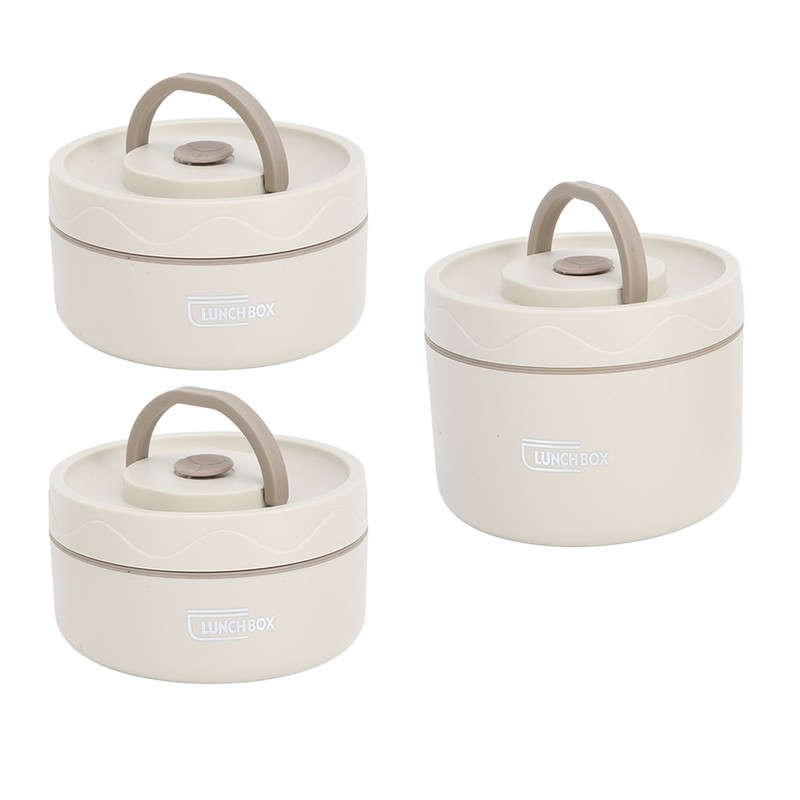 Insulated Lunch Container 304 Stainless Steel Leakproof Portable Round Thermal