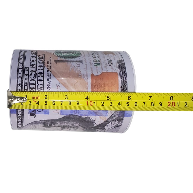 3-Pack $100 Bill Print Piggy Bank – Tall Metal Coin