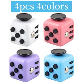 Yeefunjoy 4 Pcs Fidget Toy Cube Toy Sensory Toy Stress Anxiety Relief Toy Killing Time Finger Toy Office Classroom Toy Gift for Adults And Children