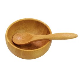 SHUILING Small Facial Skin Care Mixing Bowl Set Eco Bamboo Mixing Bowl Aromatherapy Wooden Bowl with Mini Stick Spoon DIY Massage Oils Mud Mixing Tool Makeup Cosmetic Kit Skin Care Beauty Tool