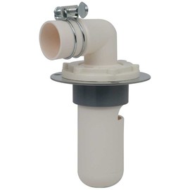 Kakudai 426-001-50 Drain Trap for Washing Machines, Odor Prevention, Direct Mount on Floor, For 50 VU Pipes, Stainless Steel Plate Included