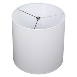 FenchelShades.com 12" Top Diameter x 12" Bottom Diameter 12" Height Cylinder Drum Lampshade USA Made (Linen White)