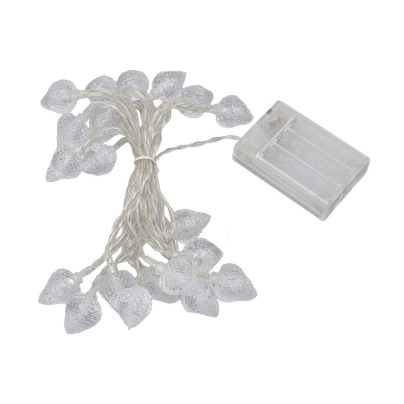 20 LEDs Christmas Lights Outdoor Strawberry Fairy String Lights Battery