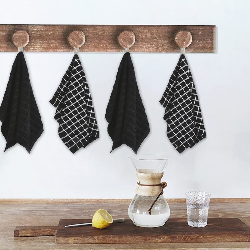 Kitchen Towels Cotton Black - Tea Towels Absorbent - Thick