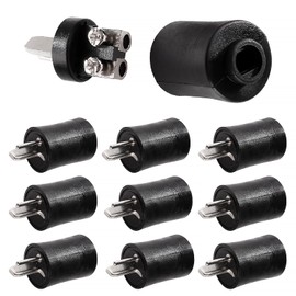 KUOQIY 10 PCS 2 Pin DIN Speaker Plug, 2 Pin HiFi Loudspeaker Cable Connector with Screw Terminals, with Screwdriver, for HiFi Loud Speaker Devices