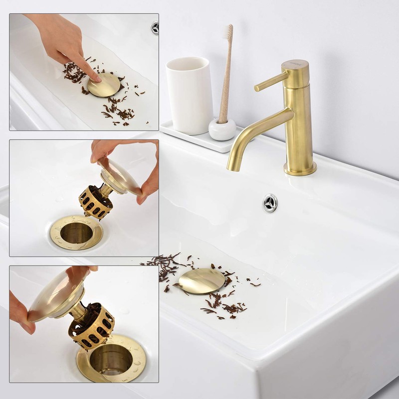 GORDEE Bathroom Vessel Sink Pop Up Drain With Detachable Garbage