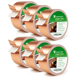 EVG Copper Snail Repellent Tape 24 mm x 12 m (6 Rolls) Self-Adhesive Copper Tape Against Snails Weatherproof, Chemical-Free Protection for Beds, Flower Pots and Plants