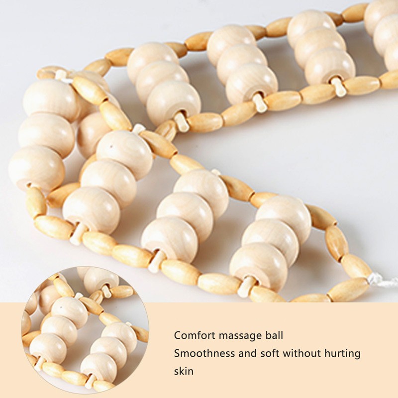 Back Massager Roller Rope Wood Back Roller Massage Manual Relief