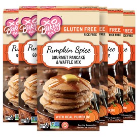XO Baking Co. Gluten Free Pumpkin Spice Gourmet Pancake & Waffle Mix; Non-GMO; Kosher; Rice Free; Peanut Free; Soy Free; Dairy Free; No Preservatives; No Artificial Flavors or Colors, 14oz (Pack of 6)
