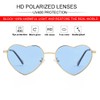 Polarized Heart Sunglasses for Women Fashion Lovely Style Metal Frame