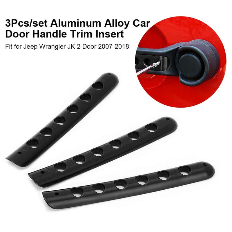 3Pcs/set Aluminum Alloy Car Door Handle Trim Insert Fit for