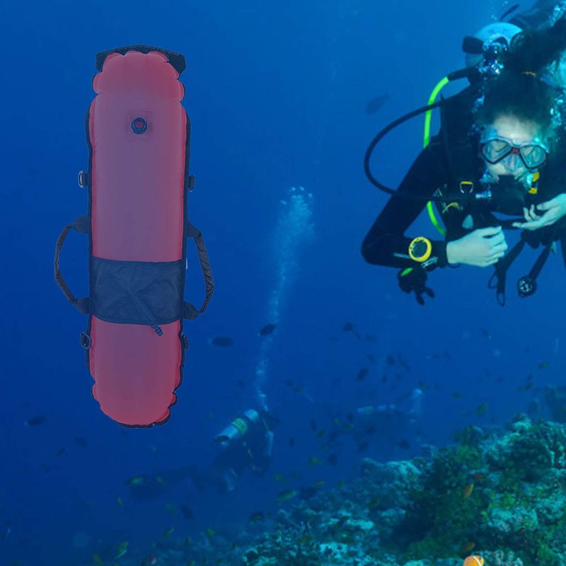 Torpedo Buoy Continue Diving Inflation with Foldable Flag and Rope