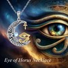 DAYLINLOVE Eye Of Horus Necklace 925 Sterling Silver Moonstone Ankh