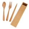 Portable Dinnerware Set Reusable Tableware Wooden Spoon Chopsticks Fork for