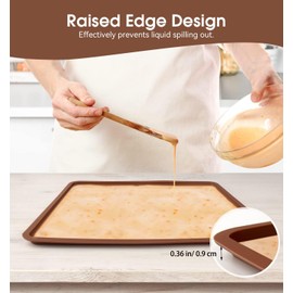 SFV 4 Pack Silicone Dehydrator Trays, 14" x 14" Flexible & Durable Dehydrator Sheets for Excalibur, Non-stick, Reusable Dehydrator Mats Tray Dryer for Eggs, Fruit Leather, Meat, Herbs, Brown