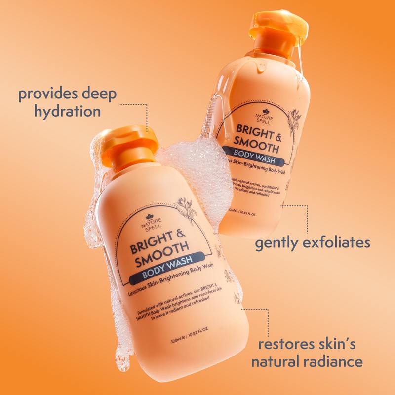Nature Spell Bright & Smooth Body Wash, Brightening and Resurfacing