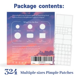 CELECARE 324pcs Acne patches,Pimple Patches Storage Boxes,Tea Tree Oil, Salicylic Acid-Large Pimple Patch for Face Acne Patches Large, Hydrocolloid Acne Dots for Acne - Zit Patches