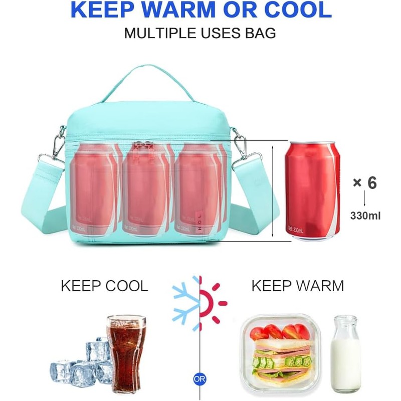 NOL Natural Organic Lifestyle Insulated Lunch Bags for Women Cooler