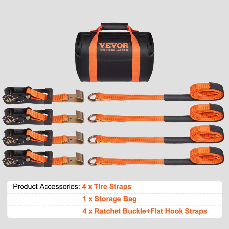 VEVOR Car Tie Down Straps Kit, Lasso Style 2" x