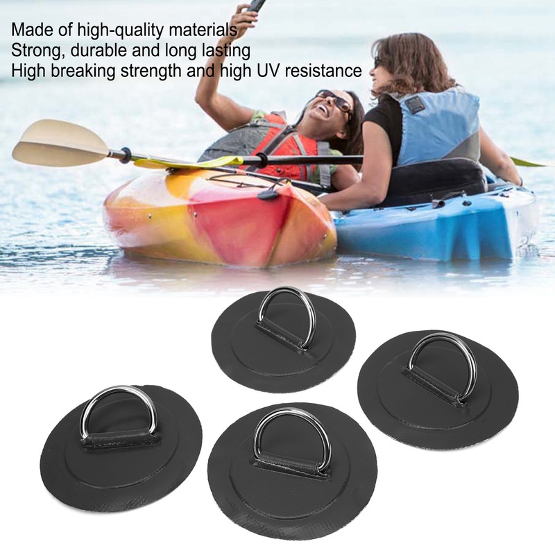 4 Pcs Inflatable Boat DRing Pad Patch PVC Durable Marine