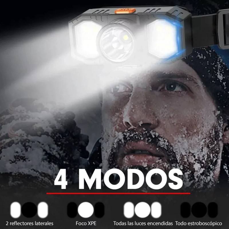 Importeek Lampara Linterna Led Minero Tactica Cabeza Recargable Usb
