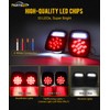 Partsam 2x LED Dump Truck Tail Lights 33 LEDs Universal