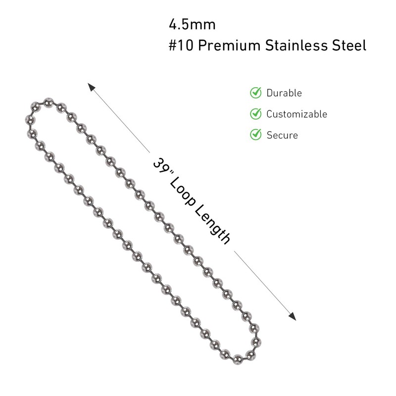 #10 Stainless Steel Bead Chain for Roller Shades & Vertical