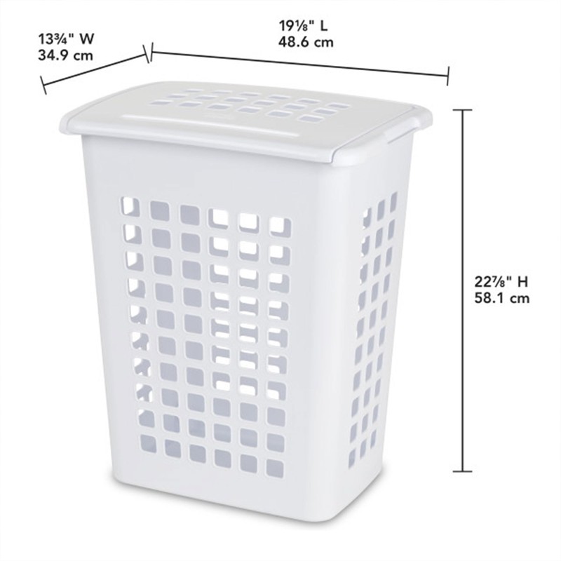 Sterilite 4-Pack LiftTop, Laundry Hamper for Clothes, Tall and Rectangular
