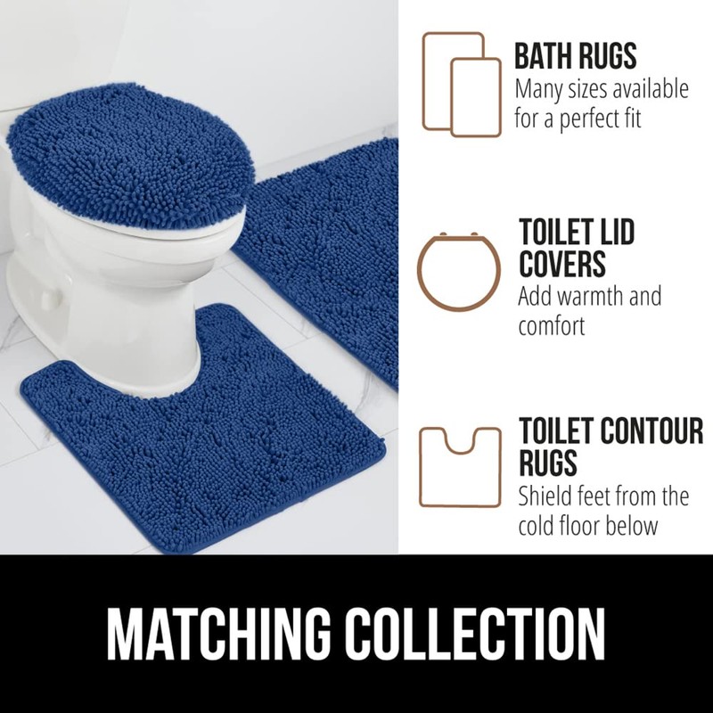 GORILLA GRIP Bath Rug Mat 36x24, Soft Absorbent Chenille, Quick