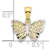 10K Solid Yellow Gold Butterfly Wings Necklace Chain Pendant Charm